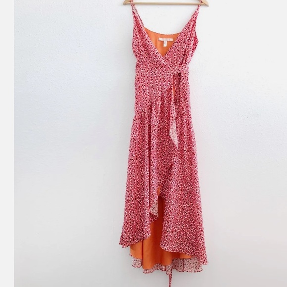 ANTHROPOLOGIE HUTCH Flutter Wrap Midi Dress LARGE - Picture 8 of 13